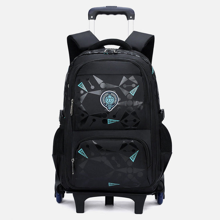 Rolling Wheels Backpack Multifunctional Travel Bookbag For Teens Students