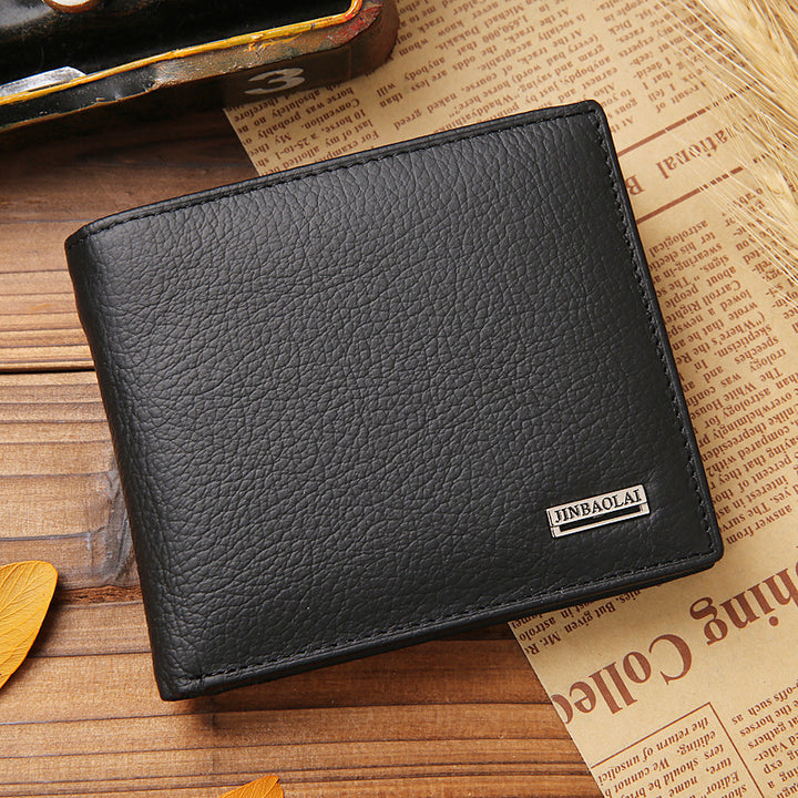 Genuine Leather Large Capacity Vintage Trifold Wallet