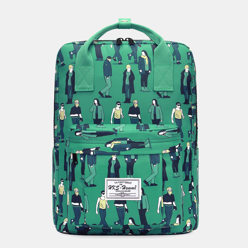 Multicolor Printed Laptop Backpack15.6 Inch College School Bookbag Travel Daypack