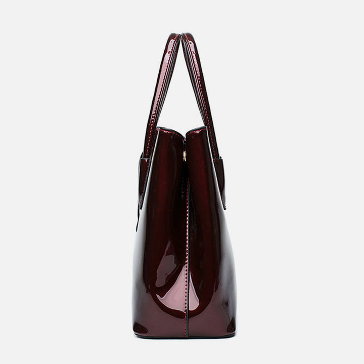 Retro mirror shiny leather Bucket Bag Women Crossbody handbag - image 7