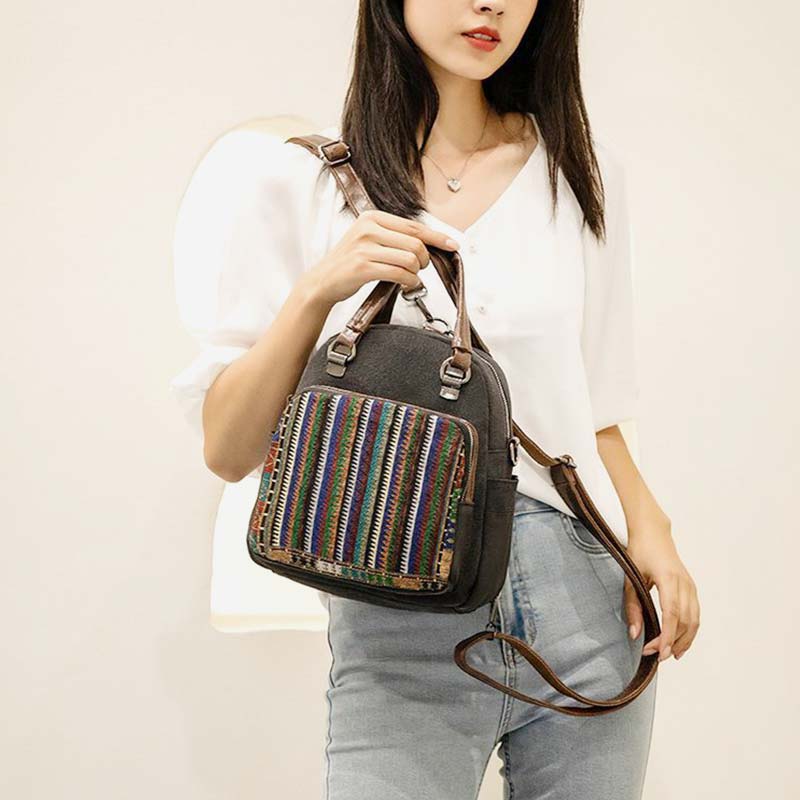 Multi-Carry Folk-Custom Bohemian Backpack