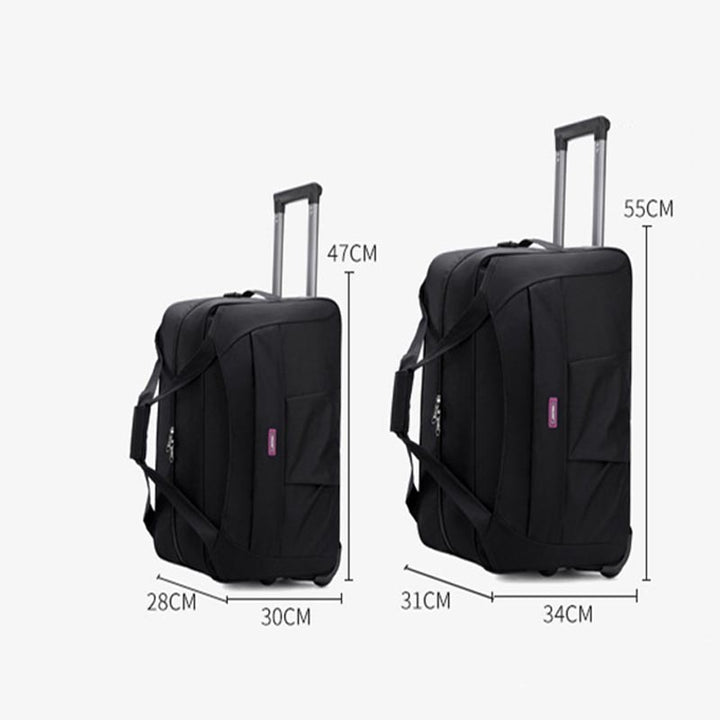 Pull Rod Rolling Tote For Short Trip Collapsible Duffle Bag