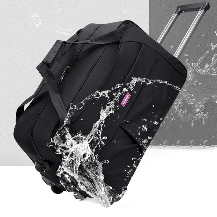 Pull Rod Rolling Tote For Short Trip Collapsible Duffle Bag