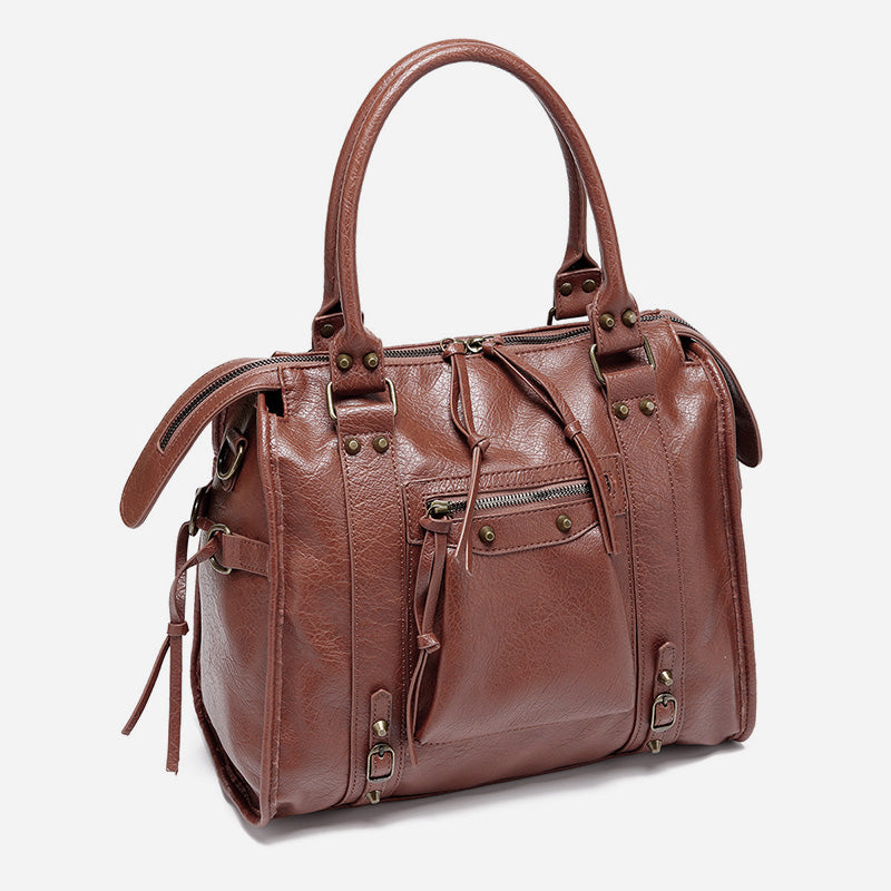 Vintage Tassel Top Handle Bag Women Portable Travel Crossbody Bag