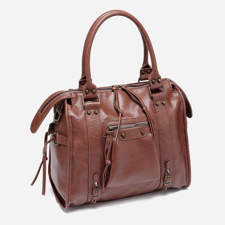 Vintage Tassel Top Handle Bag Women Portable Travel Crossbody Bag