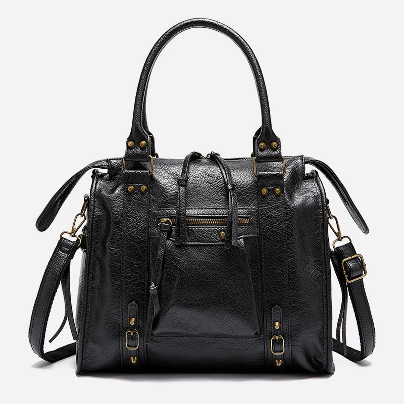 Vintage Tassel Top Handle Bag Women Portable Travel Crossbody Bag