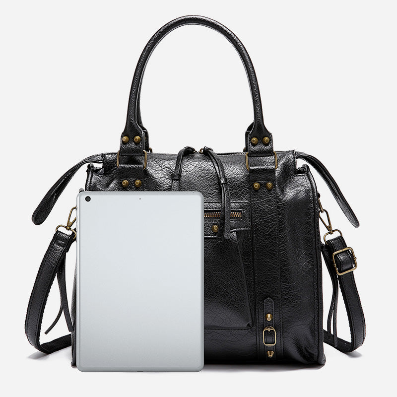 Vintage Tassel Top Handle Bag Women Portable Travel Crossbody Bag