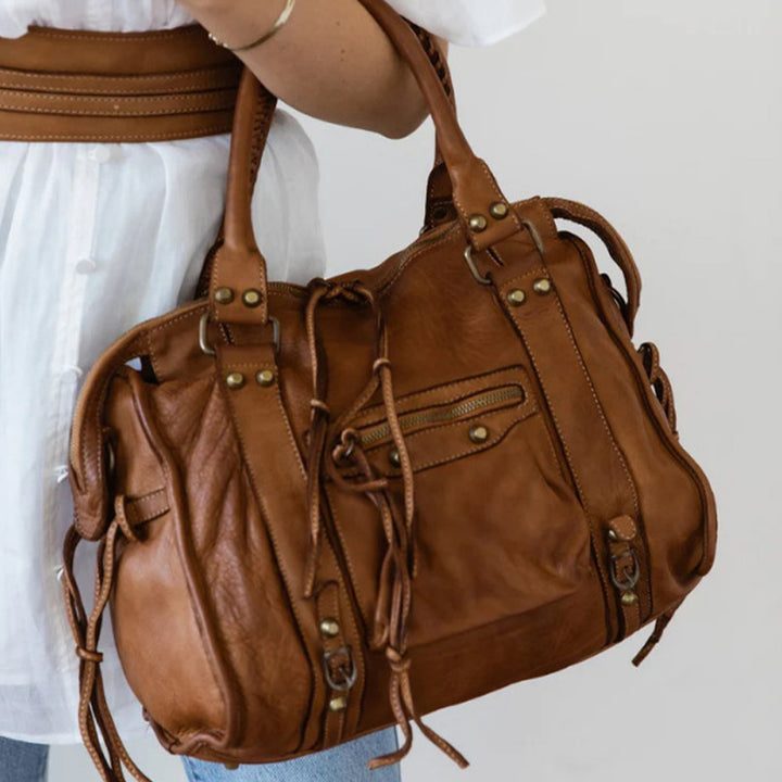 Vintage Tassel Top Handle Bag Women Portable Travel Crossbody Bag