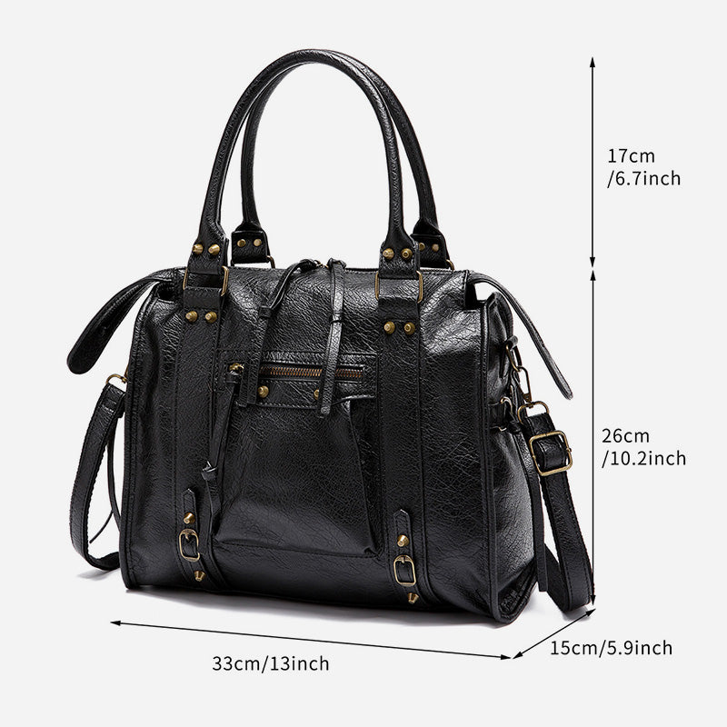 Vintage Tassel Top Handle Bag Women Portable Travel Crossbody Bag