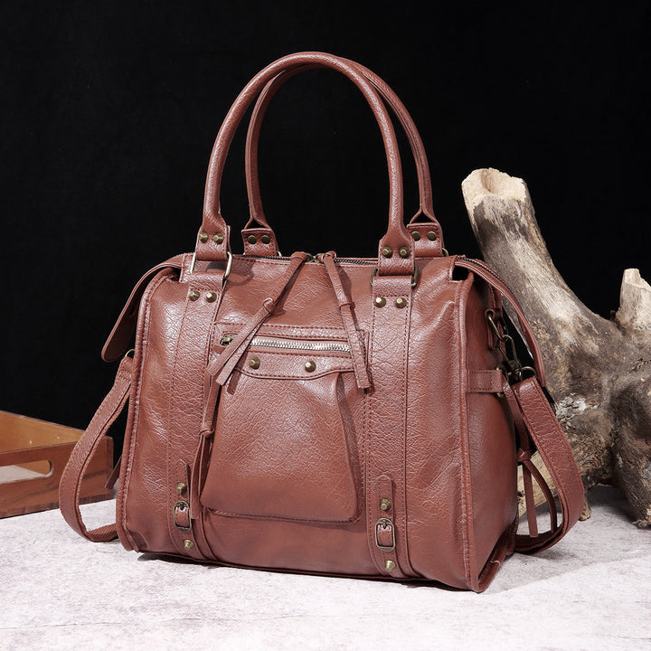 Vintage Tassel Top Handle Bag Women Portable Travel Crossbody Bag