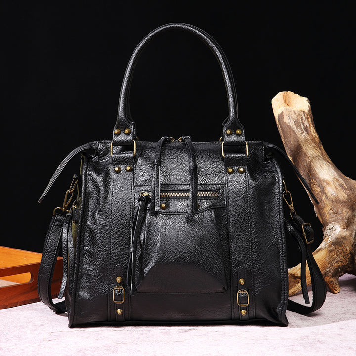Vintage Tassel Top Handle Bag Women Portable Travel Crossbody Bag