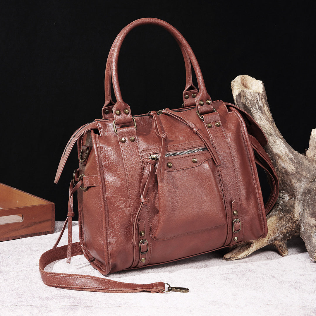 Vintage Tassel Top Handle Bag Women Portable Travel Crossbody Bag