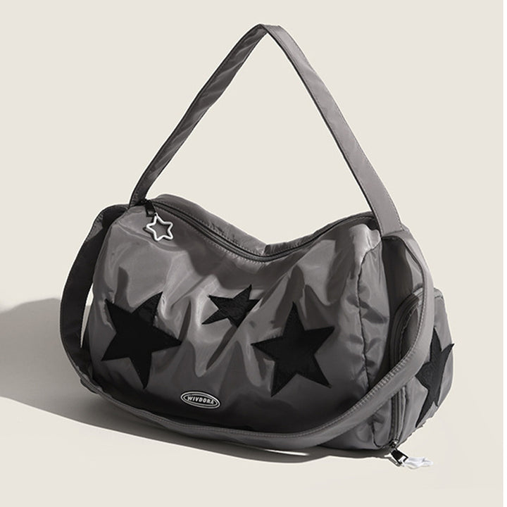 Portable Travel Bag Women Men Star Embroideried Fitness Bag