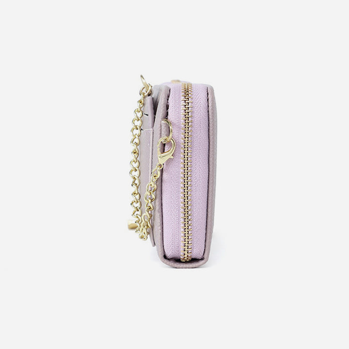 Horizontal Long Checkbook Wallet Solid Color Zipper Coin Purse