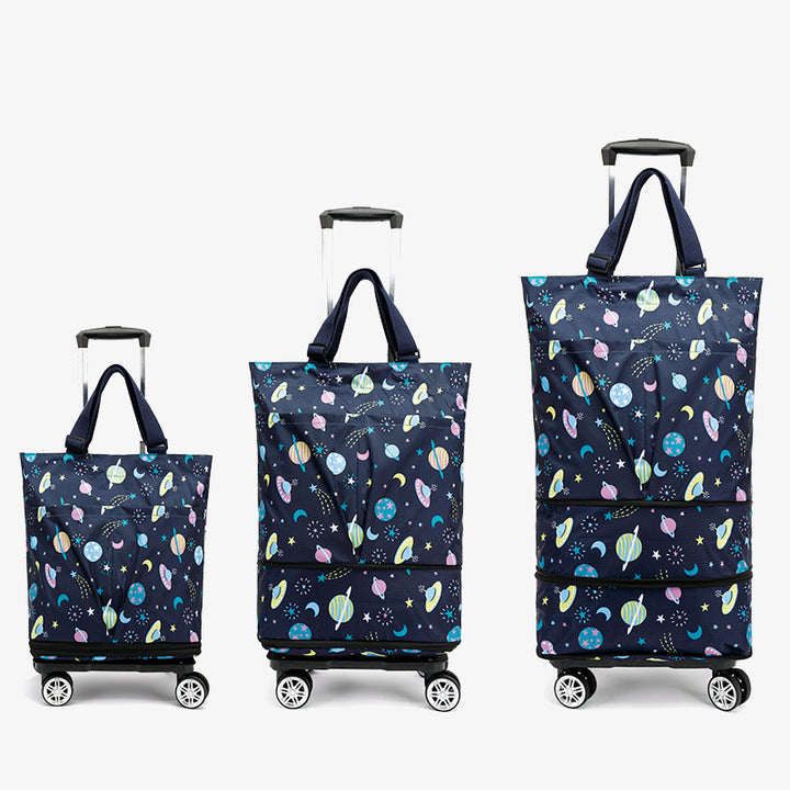Tote Bag For Women Shopping Folding Removable Wheel Cart
