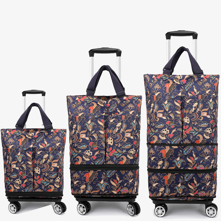 Tote Bag For Women Shopping Folding Removable Wheel Cart