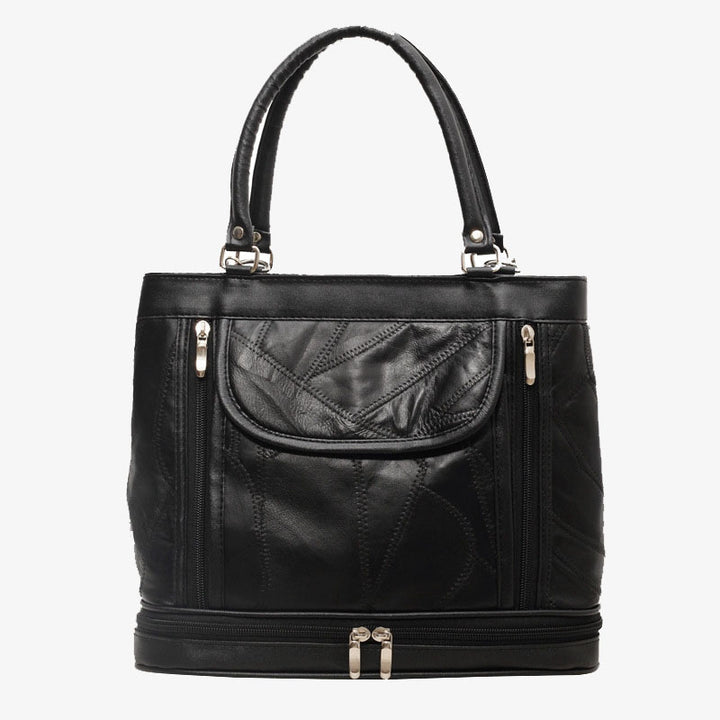 Double Compartment Tote Women Large Faux Leather Handbag Crossbody Bag