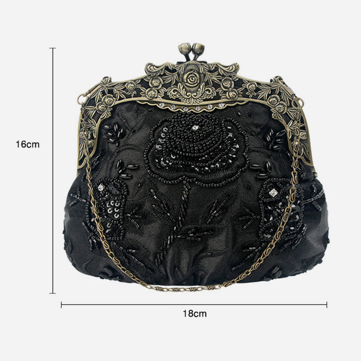 Sequin Evening Bag Flowers Embroideried Elegant Clutch For Women