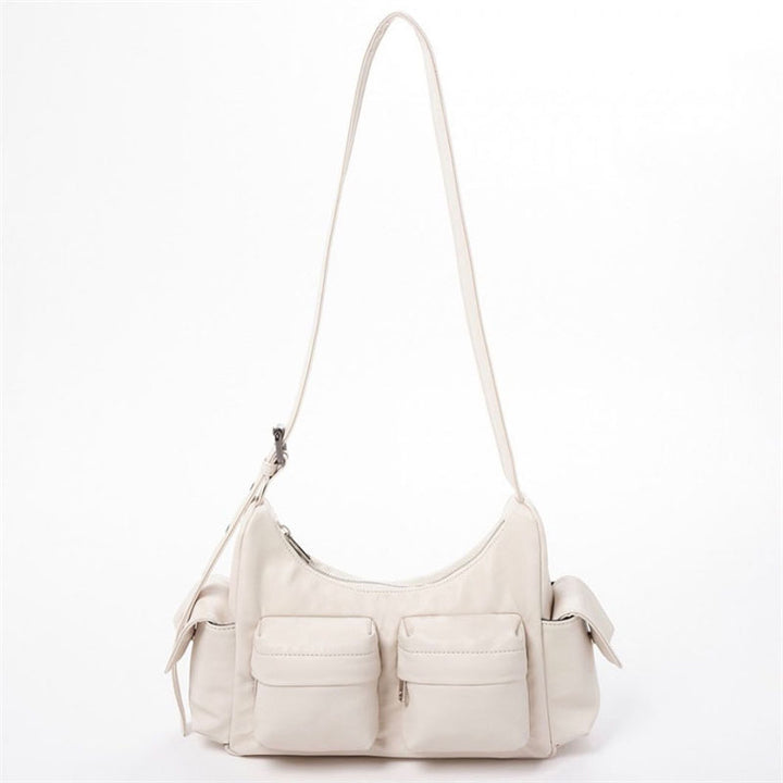 Horizontal Shoulder Bag For Women Multiple Pocket Minimalist Underarm Bag