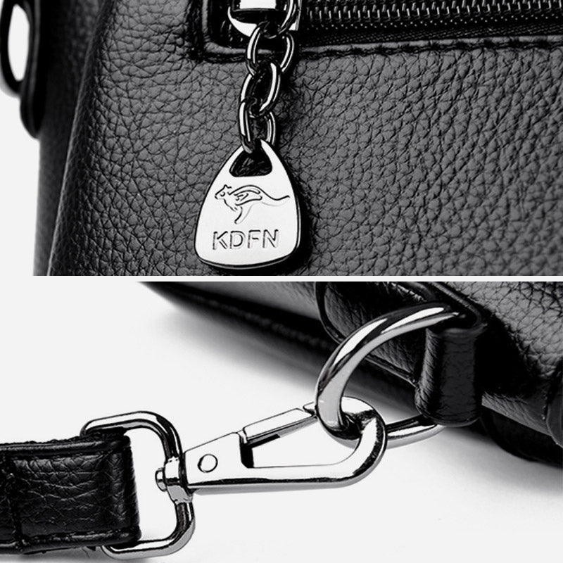 Quilted Crossbody Bag For Women Triple Compartment Shoulder Purse