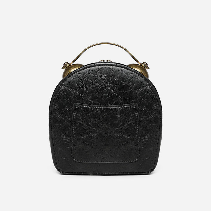 Top Handle Bag For Women Floral Clock Retro Crossbody Bag