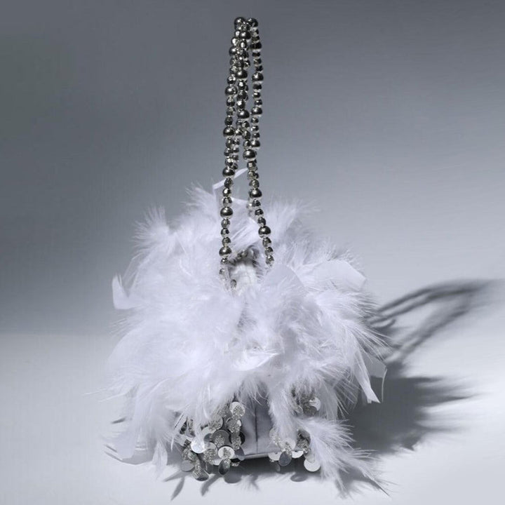 Sequin Feather Evening Bag For Party Lady Underarm Bag