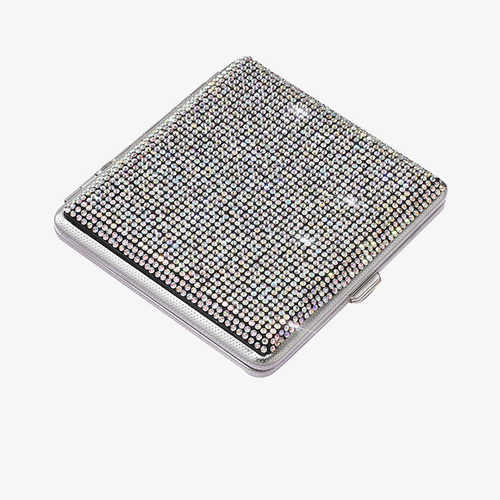 Portable Sparkle Cigarette Box Diamond Encrusted Metal Case For Women