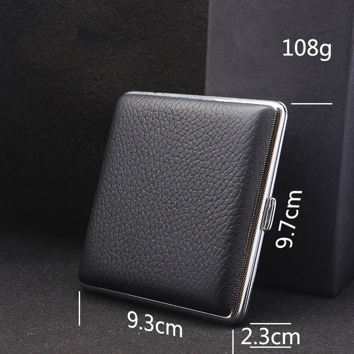 Stainless Leather Cigarette Case For Men Minimalist Solid Color Box