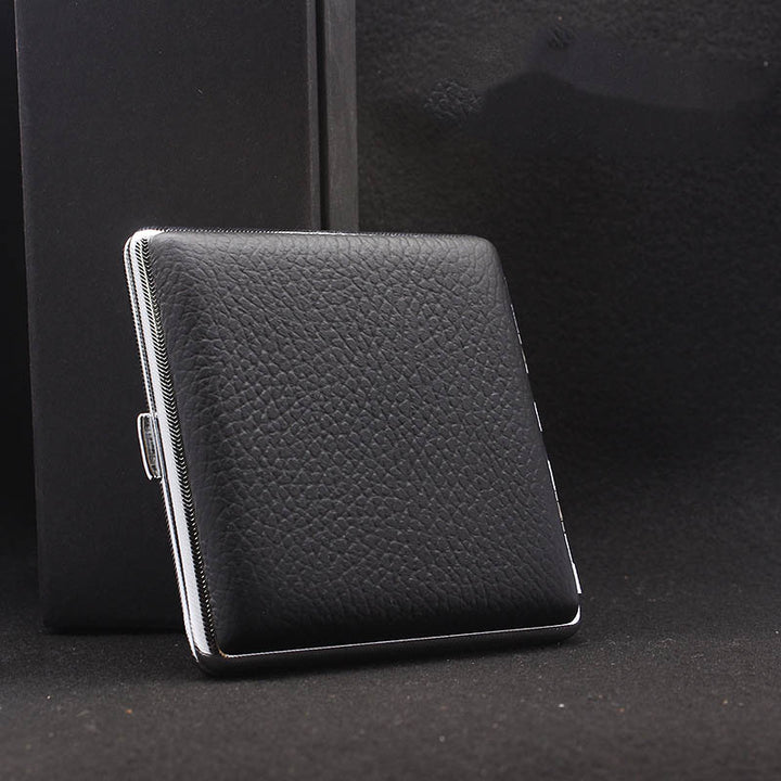 Stainless Leather Cigarette Case For Men Minimalist Solid Color Box