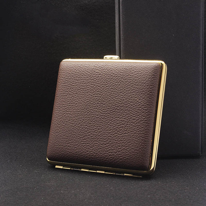 Stainless Leather Cigarette Case For Men Minimalist Solid Color Box
