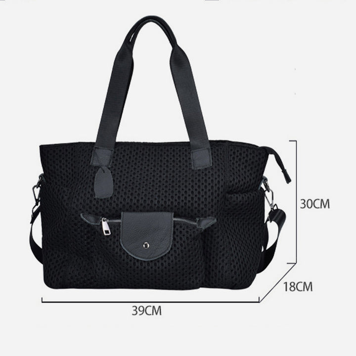 Black Tote For Weekender Lightweight Mesh Travel Shoulder Bag