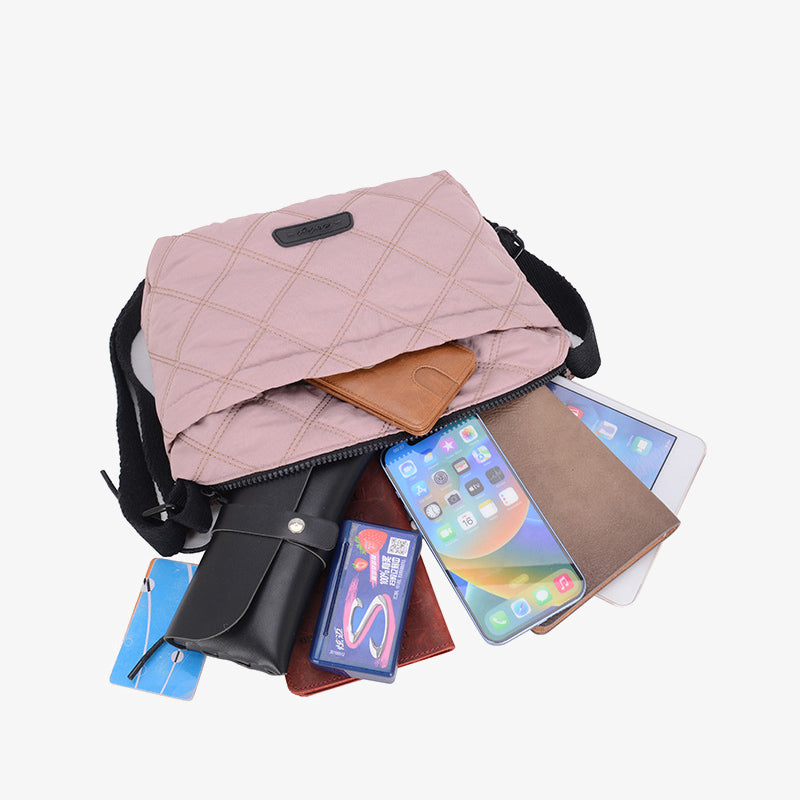 Checkered Crossbody Bag For Women Waterproof Bright Color Nylon Purse - image 1