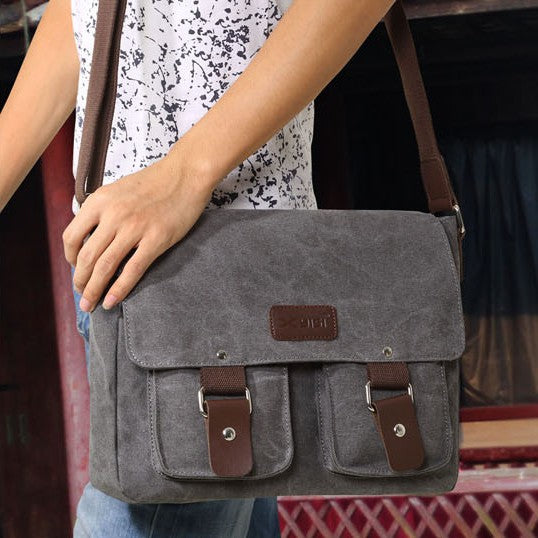 Messenger Bag for Men Large Capacity Casual Canvas Shoulder Bag