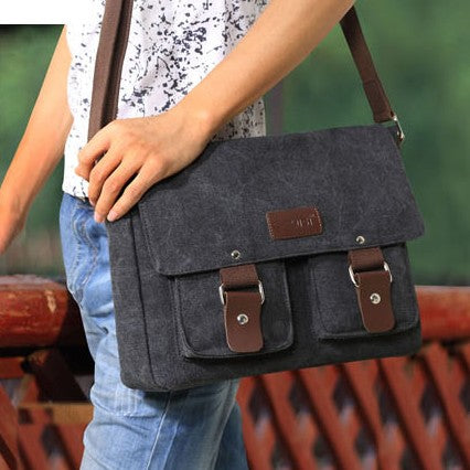 Messenger Bag for Men Large Capacity Casual Canvas Shoulder Bag