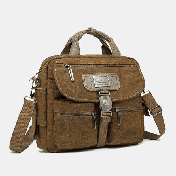 Messenger Bag For Men Vintage Canvas Large Capacity Briefcase