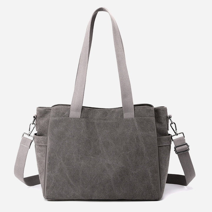 Triple Compartment Tote Travel Shopping Canvas Bags Purses