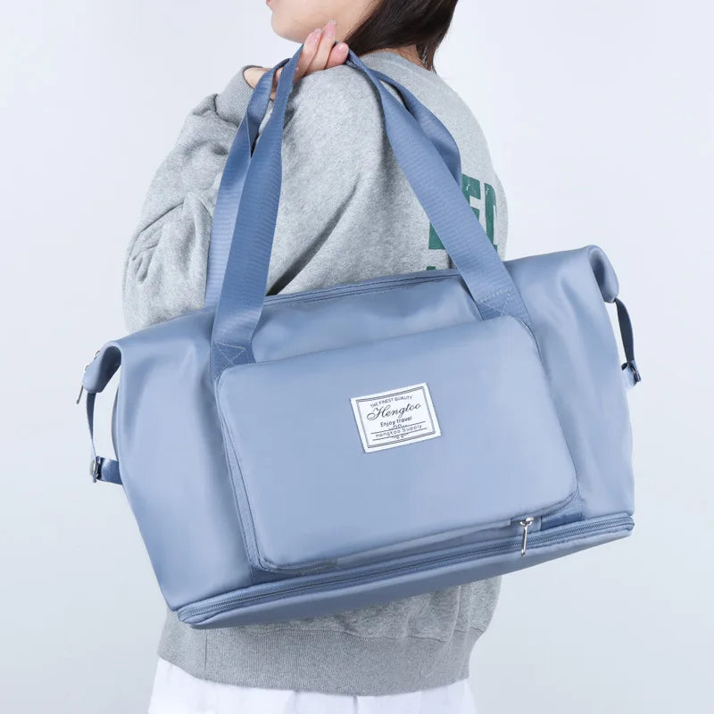 <Shipped within 24 hours> Versatile Duffel Bag Foldable Tote Handbag for Sports Travel