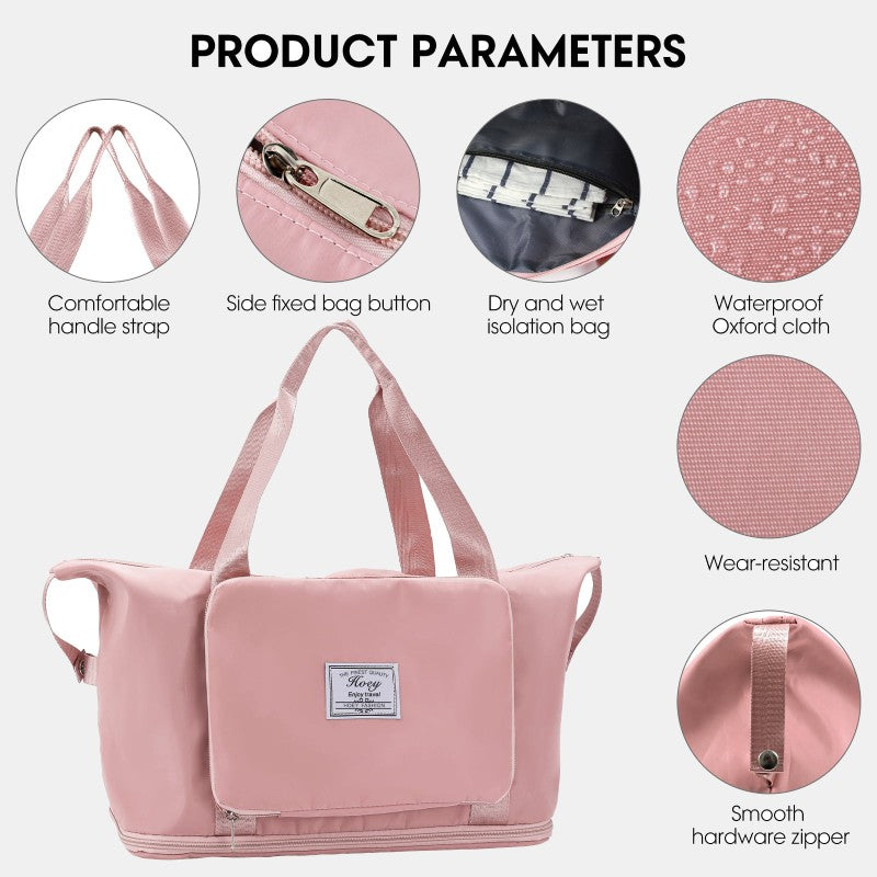 <Shipped within 24 hours> Versatile Duffel Bag Foldable Tote Handbag for Sports Travel