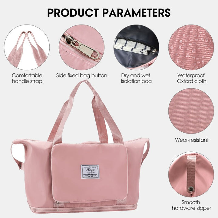 <Shipped within 24 hours> Versatile Duffel Bag Foldable Tote Handbag for Sports Travel