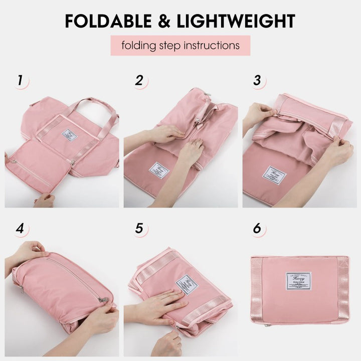 <Shipped within 24 hours> Versatile Duffel Bag Foldable Tote Handbag for Sports Travel