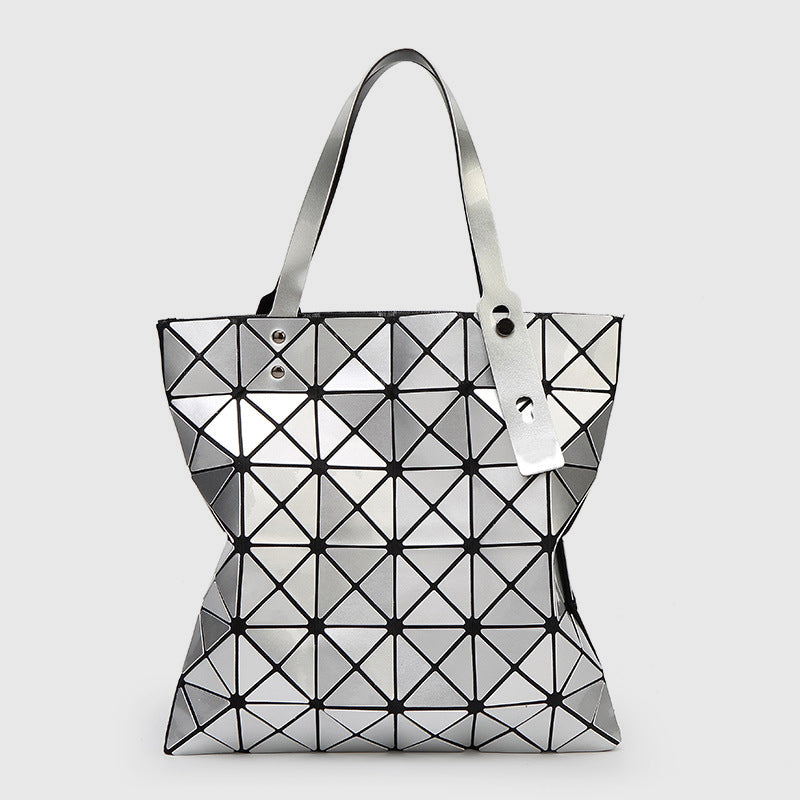 Geometric Diamond Shoulder Bag Minimalist Solid Color Women Handbag - LightGray - image 1