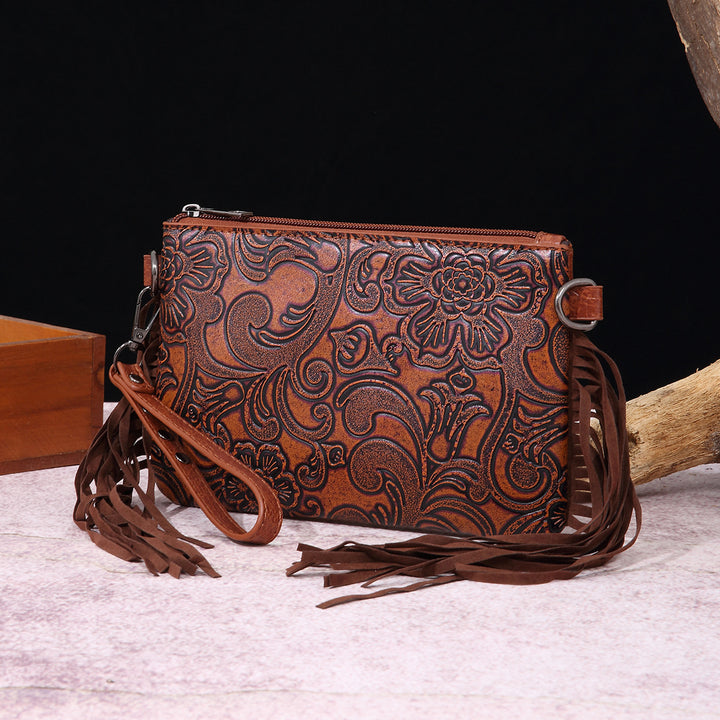Vintage Bohemian Crossbody Bag Cotton Linen Slim Purse For Women