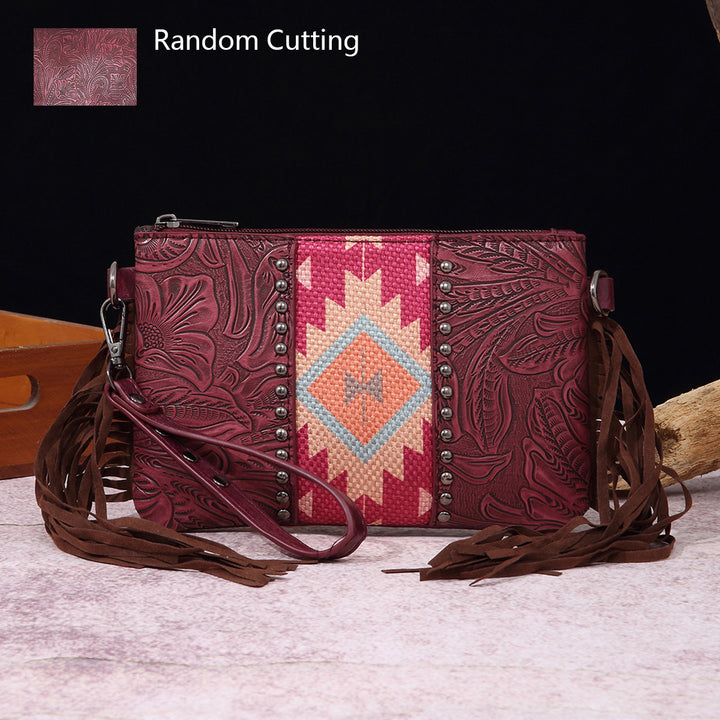 Vintage Bohemian Crossbody Bag Cotton Linen Slim Purse For Women