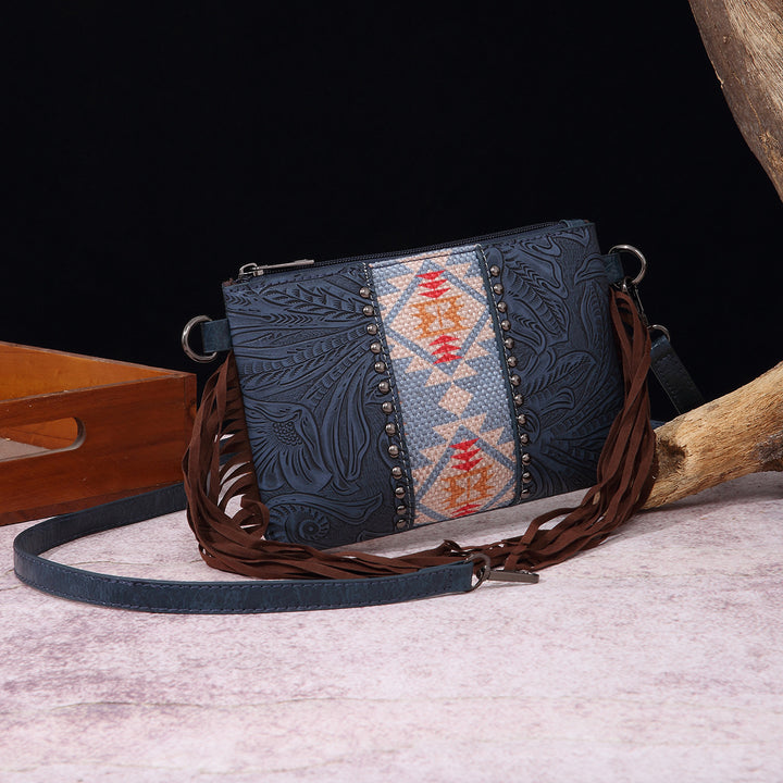 Vintage Bohemian Crossbody Bag Cotton Linen Slim Purse For Women