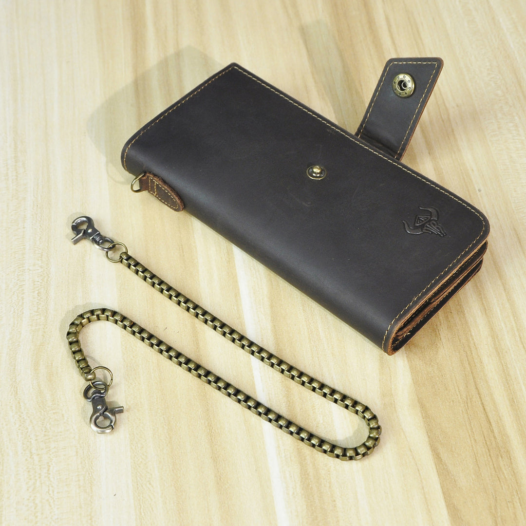 Long Wallet With Chain Large Capacity Money Clip For Men