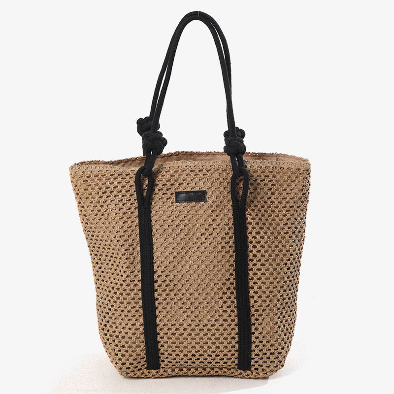 Minimalist Straw Tote For Women Holiday Beach Underarm Bag