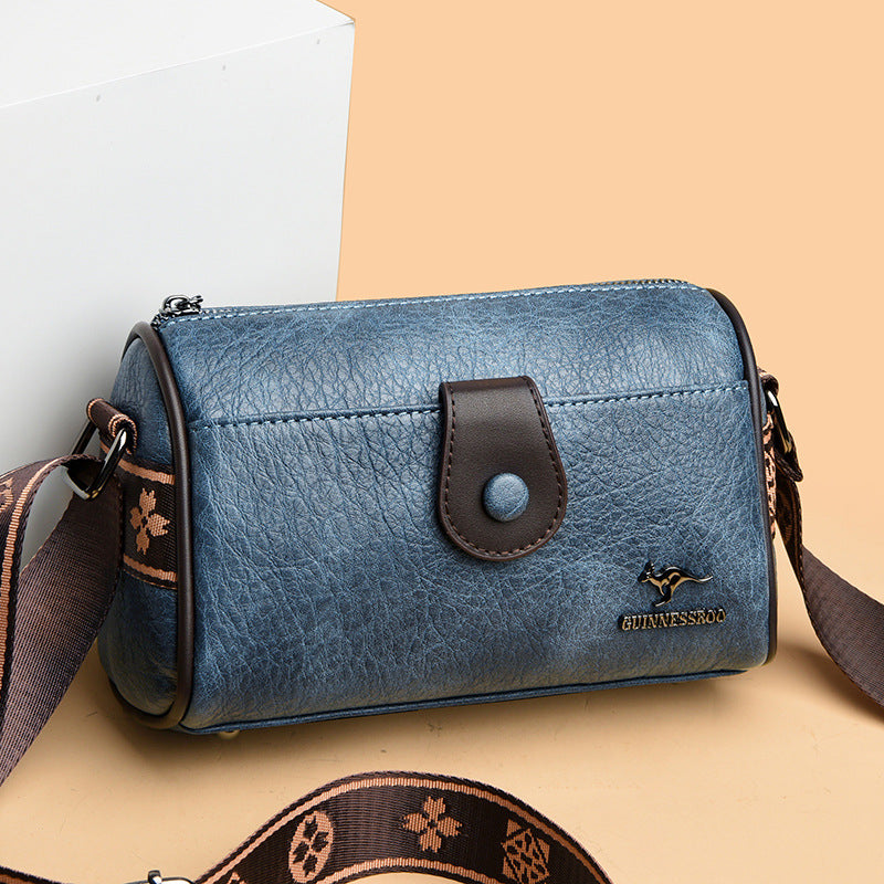 Retro Lady Underarm Bag Wide Strap Simple Women Crossbody Bag