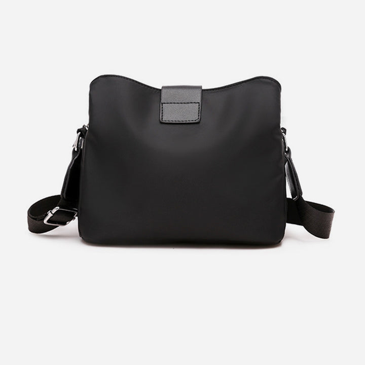 Triple Compartment Nylon Purse For Women Solid Color Crossbody Bag