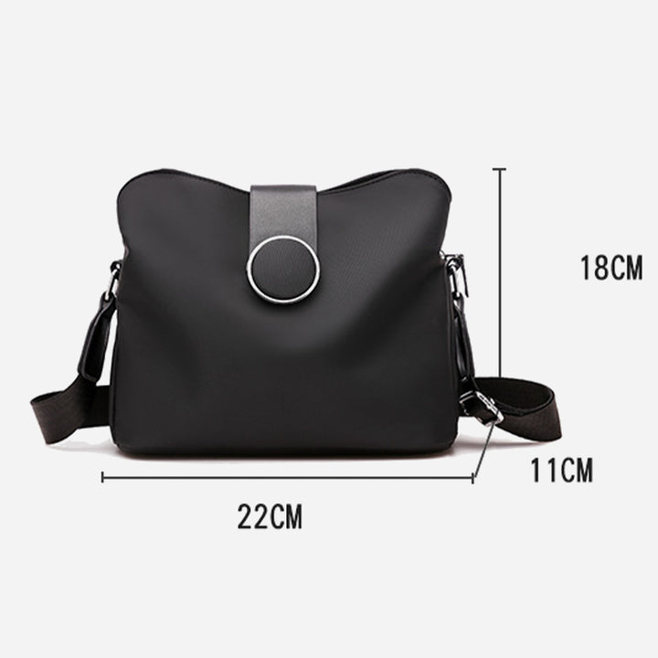 Triple Compartment Nylon Purse For Women Solid Color Crossbody Bag