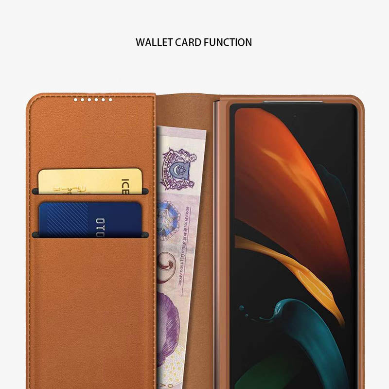 Samsung Z Fold 2/3/4/5/6 Split Clamshell Leather Phone Case - image 2